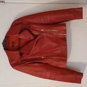 Womans Red Leather Jacket